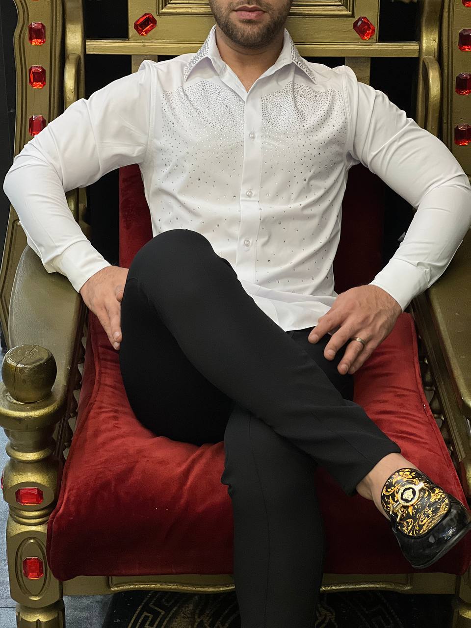 Tivoli Night  White Crystal Gradient Designer Shirt