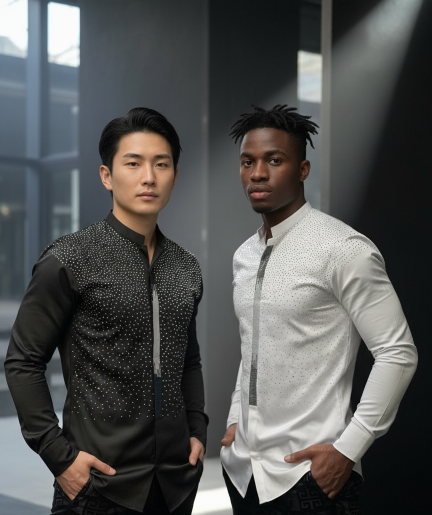 Eccezionale Luxury Rhinestone Shirts